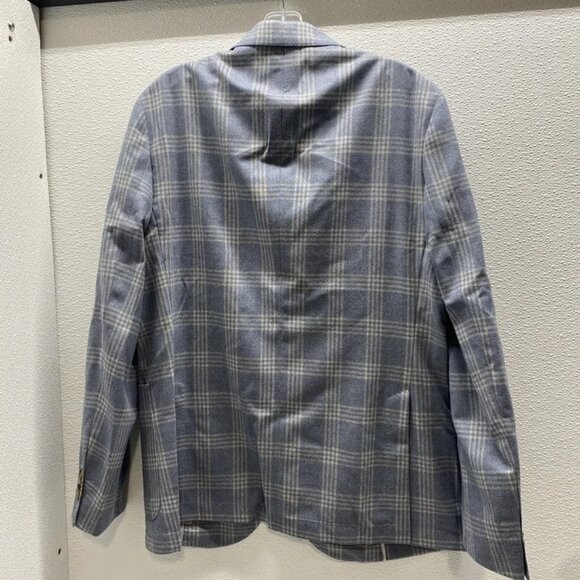 NEW GEN TEAL Men’s Plaid Check Sport Coat Size 38 Regular Cornflower Blue - Picture 5 of 11